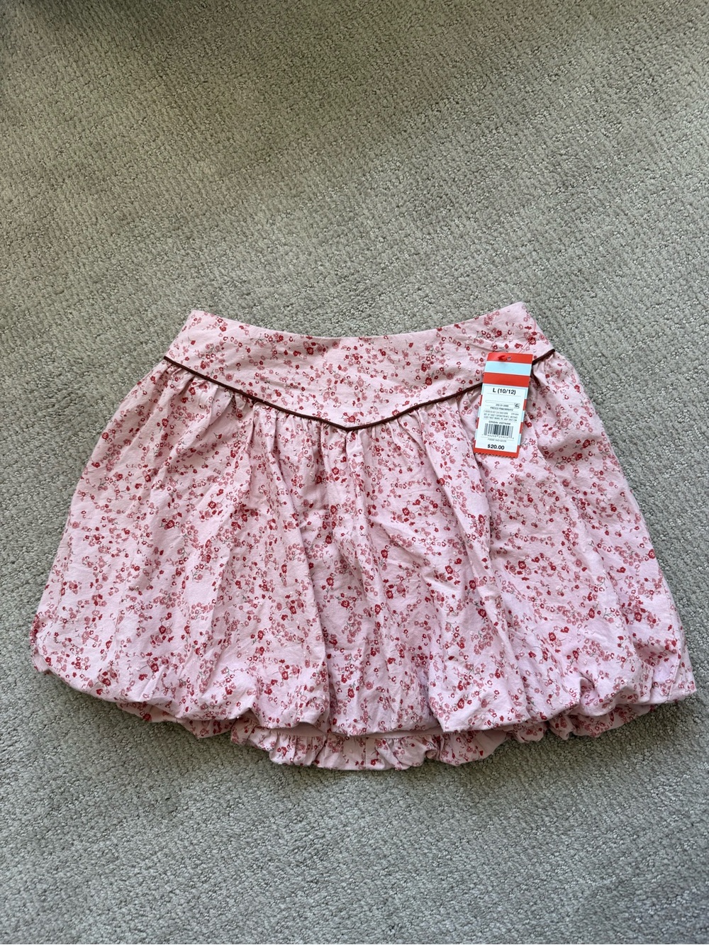 Girls Cat and Jack Pink Floral Bubble Hem Skort